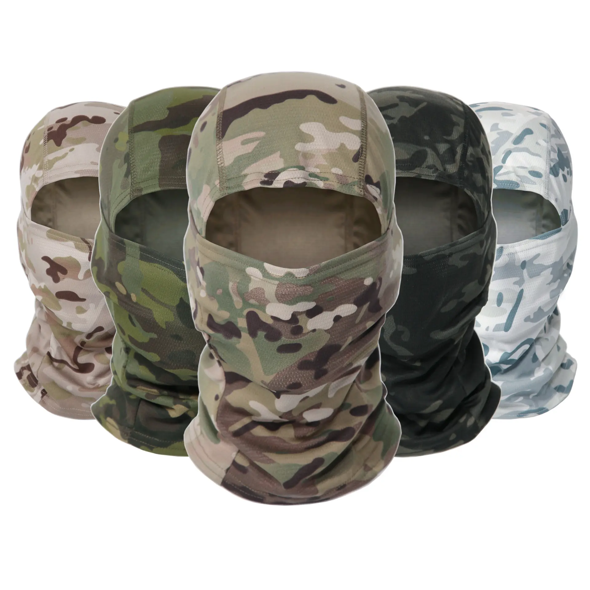 Assorbimento del sudore ad asciugatura rapida ciclismo protezione solare sport Camo Mesh traspirante copertura integrale passamontagna maschera da sci da uomo