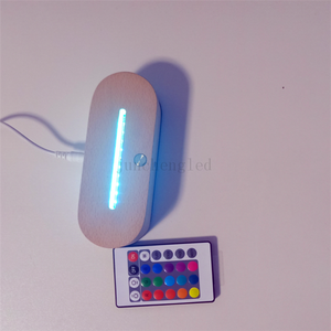 Base de luz LED de noche redonda de madera ABS, base de madera decorativa, base de madera, usb, acrílico, led 3D, luz nocturna - Product Image 2