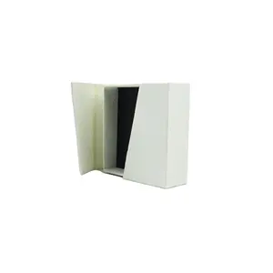 Caixa de papel com design de abertura dupla, caixa de presente com suporte magnético branco marfim de alta qualidade, caixas de papel personalizadas