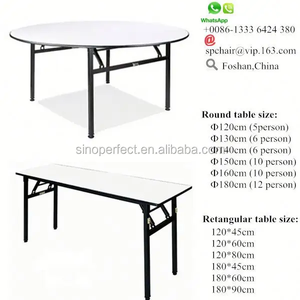 Hot Selling Wedding Furniture Metal Leg White Wood Foldable Wooden Round <strong>Banquet</strong> <strong>Tables</strong> Wholesale - Product Image 6
