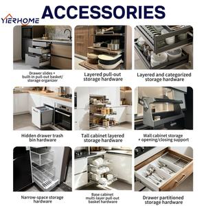 Îlot de cuisine incurvé sur mesure de luxe avec design intelligent <span class=keywords><strong>plan</strong></span> mobiliercomplet gratuit pour toute la villa et solution - Product Image 5