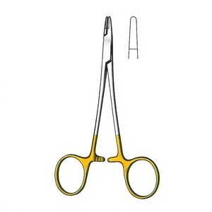 Webster Needle Holder <b>12</b> cm / 4-3/4 Inch with Smooth Jaws and Tungsten Carbide TC GOLD Inserts for Precise Needle Handling - Product Image 1
