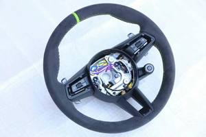 Volante de Ante Negro Personalizado para Porsche 911 992 997 718 Panamera Cayenne Taycan Macan <span class=keywords><strong>Tarkan</strong></span> Boxster Carrera - Product Image 3