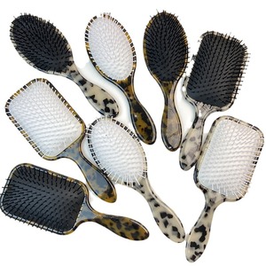 Pettine per capelli in acetato con logo personalizzato antistatico a denti larghi semplice pettine per capelli in acetato di cellulosa