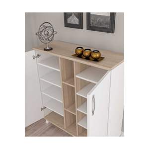 Ecem - Mueble de Almacenamiento de Madera Blanca de 5 Niveles, Multiusos, para Cocina, Zapatero y Organizador de Especias - Product Image 4