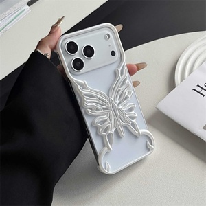 Coque de téléphone papillon tendance sans cadre ajourée pour iPhone 11 12 13 14 15 16 17 Pro Max, coque rigide respirante en PC 17 Air - Product Image 2