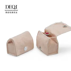 Portable Cloth Bag Jewelry Earring Boxes Custom Logo Organizer Trinket Earrings Travel Mini Ring Jewellery Box For Nose Rings