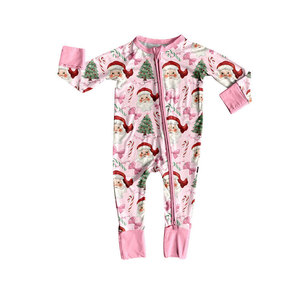Personalizada Navidad Santa Bows Imprimir Niñas Trajes Niños Pijamas Ropa de dormir Niño Sleepers Niños Vestido Hermana Partidos Ropa - Product Image 4