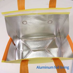 Sac de livraison alimentaire isotherme non tissé durable avec logo personnalisé, fond carré étanche à fermeture autocollante pour lait et café - Product Image 2