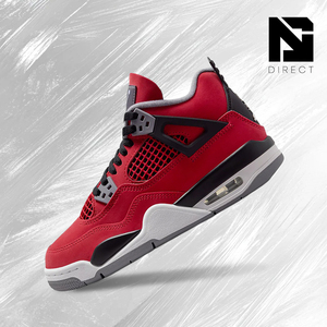 Air <span class=keywords><strong>Jordan</strong></span> <span class=keywords><strong>4</strong></span> Retro GS 'Toro Bravo' 2026 Rojo Negro, Zapatos de Baloncesto con Cordones, Forro de Malla y Cuero Transpirable, Zapatillas Deportivas para Niños - Product Image 1