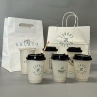 Disposable 8oz-16oz Hot Paper Coffee Cups with Plastic Lids & Straws for Beverages Packaging & Printing Products
