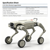 Robot chien quadrupède hybride L2-W Ultra Wheel-Leg avec moteur PLC, LiDAR, SLAM, navigation automatique, plateforme robotique open-source ROS et boîte de vitesses