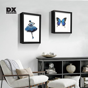 מסגרות תצוגה תלת מימדיות מעץ DX Designs -8x8/10x10/12x12 אינץ'/A4, עומק 3 ס\\\"מ/5 ס\\\"מ עם זכוכית לאספנות, סיטונאי - Product Image 5