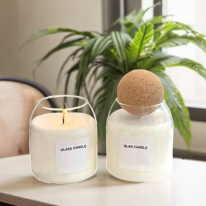 Frascos de Vidro Borossilicato Vazios com Tampa de Cortiça Redonda 500ml, Suporte de Vela de Vidro Vazio para Decoração de Casa para o Dia dos Namorados - Product Image 5