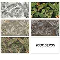 Papier Peint Mural 3D Personnalisé avec Paysage Naturel, Feuilles Vertes et Fleurs Tropicales – Revêtement Mural en Vinyle Résistant aux UV