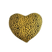 Coussin décoratif moderne en peluche douce à imprimé léopard coloré en forme de cœur pour canapé, lit et salon – OEM