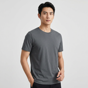 Camiseta de Cuello Redondo de Algodón Extra Grande para Hombre, Color Sólido, Logotipo Impreso, Jersey, Fabricante OEM, Proveedor Mayorista - Product Image 1