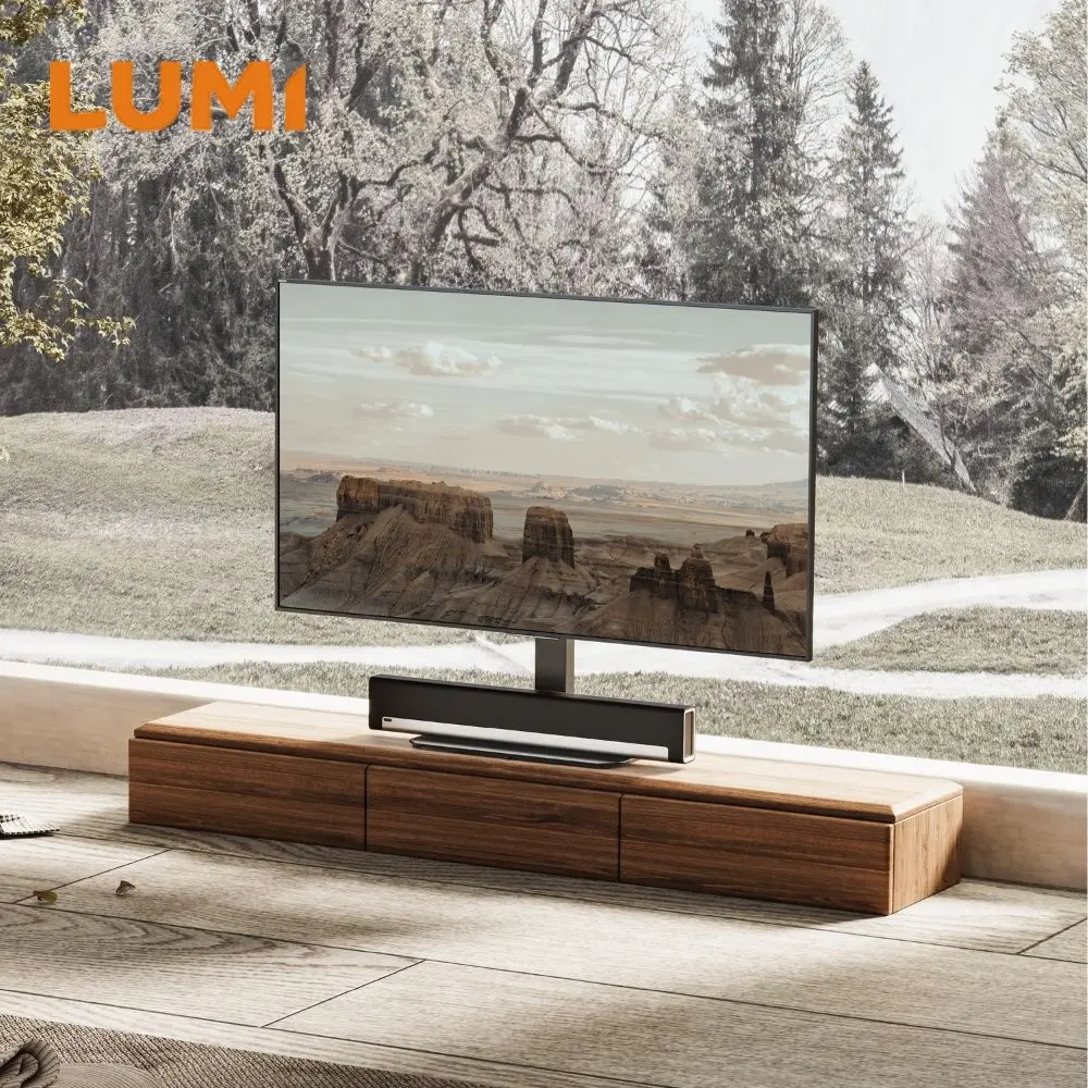 LUMI 2024 마운트 테이블 탑 TV 마운트와 현대적인 단순성 헤비 듀티 TV 탁상 스탠드