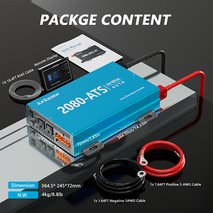 Onduleur universel double tension 24V/48V 2000W à onde sinusoïdale pure avec fonction intégrée DC/AC pour alimentation extérieure fiable LGE-2080D 24V/ - Product Image 1