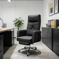 Chaise de bureau ergonomique moderne en aluminium Guanfu en cuir PU, réglable en hauteur, pivotante et confortable pour atelier