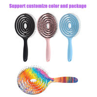 Brosse à cheveux démêlante en ABS écologique, personnalisable avec logo/couleur, massage du cuir chevelier, peigne à cheveux lisses, brosse à cheveux ventilée pour extensions de cheveux