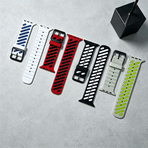 Bracelet de montre Upro Sports respirant bicolore en twill avec silicone creux pour Apple Watch Ultra 3 2 49 mm - Product Image 1