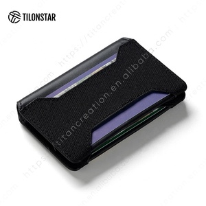 TILONSTAR TVW121, nuevo estuche portátil de tela Oxford de cuero de primera calidad para tarjetas de visita, tarjetero inteligente con bloqueo RFID para hombres y mujeres - Product Image 2
