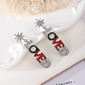 Love Letter <b>Stud</b> <b>Earrings</b> Rose Gold Zinc Alloy Micro Insert Party Fashion Jewelry - Product Image 5