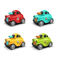 Jouets de voiture miniatures pour enfants QS, très populaires, 4 couleurs, véhicules de dessin animé, en plastique ABS, roues à inertie, thème ville, cadeau pour enfants