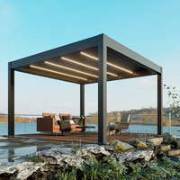Kit de pergola classique de luxe en aluminium thermolaqué avec supports PVC 4x4, dimensions personnalisables pour jardin