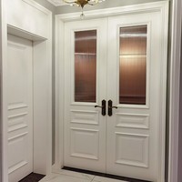 Porte de chambre postmoderne blanche en bois massif laqué, assemblée, installation intérieure incluse