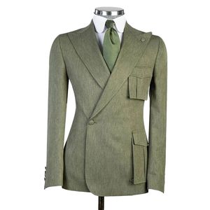 Traje de Dos Piezas Azul y Blanco para Hombre, Traje Formal Ajustado, Esmoquin para Graduación, Traje de Novio, Chaqueta y Pantalón de Color Sólido - Product Image 6