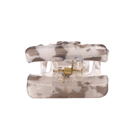 Barrettes à cheveux de style scolaire au design créatif, pinces à cheveux délicates en forme de fleur blanche, pinces à cheveux en acétate personnalisées en forme d'étoiles carrées
