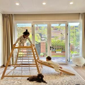 Aire de jeux intérieure Jungle Gym Jouets d'escalade pour bébés Montessori Style Waldorf Ensemble de jeu en bois pour enfants - Product Image 4