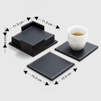 Fabricant de sous-verres ronds en cuir PU brun foncé, directement de l'usine, avec support, protection de table