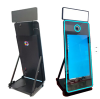 YPT YPT--40 Photomaton de fête avec écran LED réglable, télécommande, impression instantanée, métal, verre trempé, pour mariage, 1 à 15 personnes, disco
