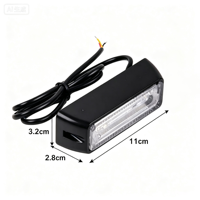 Feux de signalisation d'urgence à LED 4W, 8 modes stroboscopiques, montage latéral, boîtier en alliage d'aluminium, multicolores, clignotants, pour tout-terrain