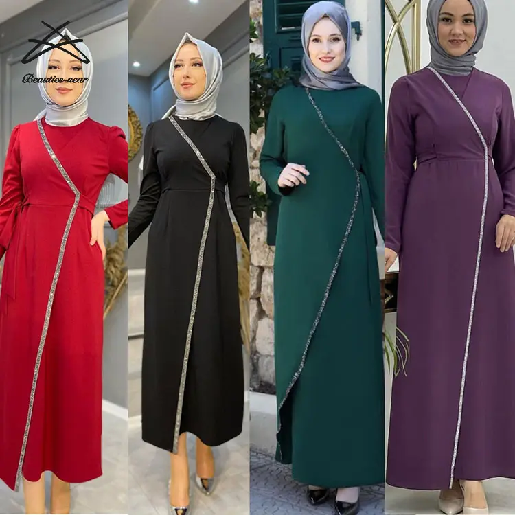 Donne caftano Dubai Abaya turchia Femme arabo Hijab musulmano moda abito medio oriente abiti abito abiti africani Abayas