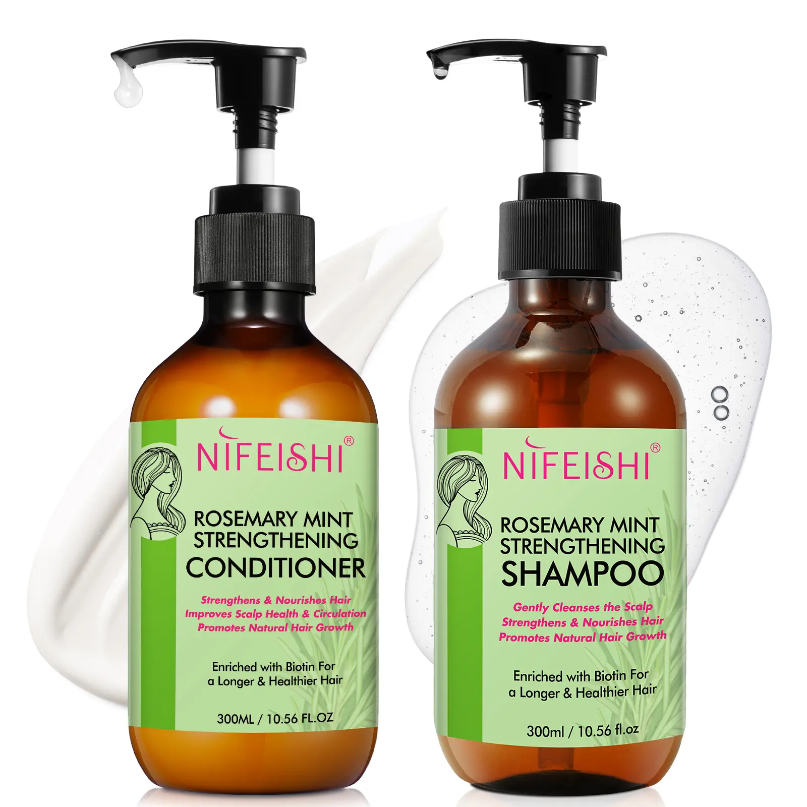 Vendita calda miglior prezzo volumizzante biotina Shampoo per la crescita dei capelli personalizzato olio di rosmarino menta rafforzamento Shampoo e balsamo