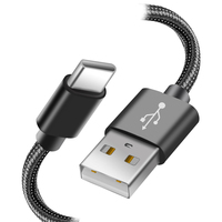 Câble USB à charge rapide 2 A 2 M de fil de chargeur de données tressé durable pour téléphone portable