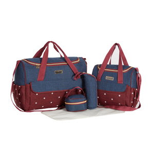 5-Piece Multi-Function Mommy e <span class=keywords><strong>Baby</strong></span> Set Grande Tote Bolsa e Fralda <span class=keywords><strong>Bag</strong></span> com Forro de Poliéster Elegante Moda para Mommy <span class=keywords><strong>Bag</strong></span> - Product Image 1