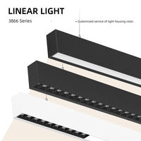 Suspension linéaire moderne en aluminium blanc et noir, rectangulaire, LED blanche 36W, éclairage intérieur pour bureaux et bâtiments