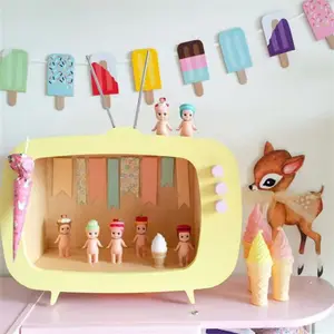 INS doll house furniture toys TV wood craft toy storage box children furniture sets