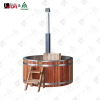Vapasauna Direktvertrieb 5-6 Personen Holzbefeuerter Whirlpool Badewanne Spa-Wanne 304 Edelstahl-Innenwanne Außensauna OEM-Unterstützung