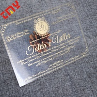 Carte de menu de mariage personnalisée en acrylique, invitation de mariage de luxe