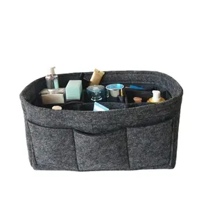 Custom Eco-friendly Waterproof Felt Purse Bag Organizer Cosmetic Makeup Case