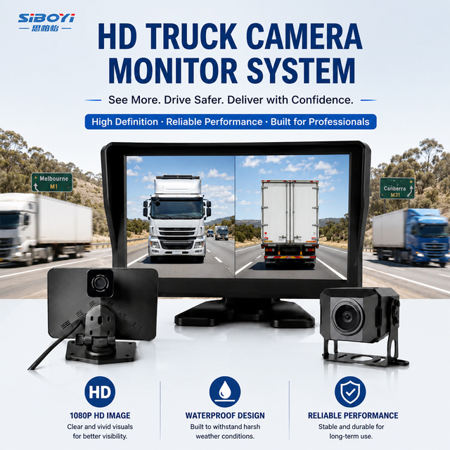 7 Inch IPS Monitor 1080P Night Vision Waterproof Camera Parking Recording System Dual Channel Truck Rear View Camera System