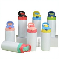 Vaso Térmico Infantil Sublimable, Portátil, con Tubo de Succión, Diseño Atractivo, Cuerpo Recto de PE, para Deportes