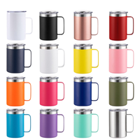 Mug isotherme portable en acier inoxydable de 16 oz, personnalisable, multi-usages, cadeau idéal pour étudiant, performance thermique de 6 heures