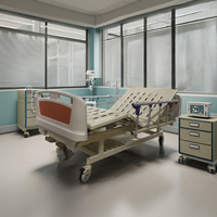 Lit d'hôpital manuel à deux manivelle B1-A pour les soins infirmiers et les soins aux patients, lit médical pour personnes âgées à 2 fonctions